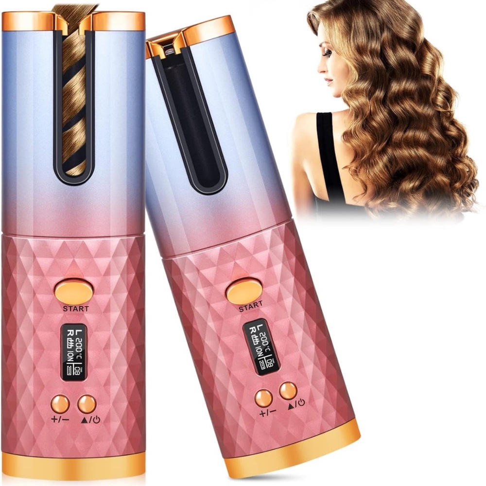 Automatic Curling Iron, Cordless Hair Curler, Wireless Rotating Hair Curler